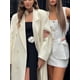thumbnail image 3 of Conjunto elegante de 2 piezas para mujer, minifalda sin mangas con cuello cuadrado y una sola botonadura, verano, 2024, 3 of 5
