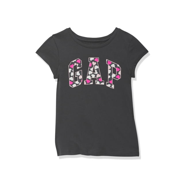 Camiseta para Niñas GAP Manga Corta con Logo Negra Talla M