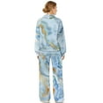 thumbnail image 2 of Yuyamidu Women's Tracksuits Matching Sweatsuit Blue Marble Texture Loungewear Lounge Sets 2 PCS Outfits Drawstring Pullover Sweatshirt Wide Leg Sweatpants with Pocket Yoga Golf Sport Tops Bottoms Set, 2 of 7