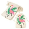 10pcs Flamingo Thank You Cotton Linen Jewelry Pouch Drawstring Bag Favor