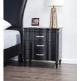 thumbnail image 3 of Black Solidwood Queen Size Bed 2x Nightstands Padded Headboard Turned Legs Crystal-like Acrylic Handles Bedroom Furniture, 3 of 10