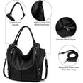 thumbnail image 2 of Kwuty Tote Bag for Women PU Leather Shoulder Bags Fashion Hobo Bags Large Purse and Handbags with Adjustable Shoulder Strap, 2 of 9