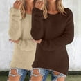 thumbnail image 2 of ManxiVoo Women's Loose Fuzzy Sweater Two Piece Set Long Sleeve Pullover Winter Cozy Jumper Top XXXL Size, 2 of 6