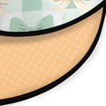thumbnail image 3 of 36.2 Inch Round Floor Mat Green and Peach Bow Pattern Carpet Decor Rug for Living Room Bedroom, 3 of 6