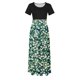 thumbnail image 4 of Puntoco Vestido De Manga Corta Con Cuello Redondo Y Falda Larga Estilo Resort Con Estampado Floral Para Mujer Negro L,Regalos Para Mujer Joven, 4 of 5