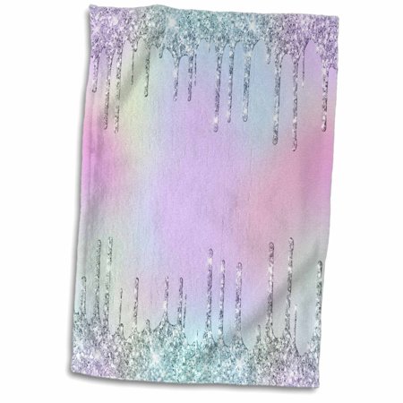 3dRose Glam Pink  Purple  Blue Gradient Image Of Glitter Drip - Towel  15 by 22-inch (twl_323077_1)