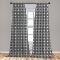thumbnail image 5 of Ambesonne Geometric Curtains, Striped Squares Lines Art, Pair of 28"x63", Dark Grey Pastel Purple, 5 of 5