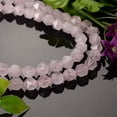 thumbnail image 4 of 6 strand Faceted Natural Rose Quartz Gemstone Bead Strands Star Cut Round Beads 8mm Hole: 1mm 24pcs/strand 7.5 inch, 4 of 8