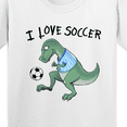 thumbnail image 4 of Inktastic I Love Soccer-dinosaur in Blue Youth T-Shirt, 4 of 5