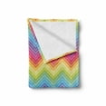thumbnail image 2 of Rainbow Soft Flannel Fleece Throw Blanket, Colorful Zig Zag Chevron Pattern Geometric Modern Sharp Design Illustration, Cozy Plush for Indoor and Outdoor Use, 60" x 80", Multicolor, by Ambesonne, 2 of 6