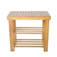 thumbnail image 3 of Bosonshop 2- Tier Bamboo Shoe Bench Rack Shoe Storage 19.7" x 10.6" x 17.5" (L x W x H), 3 of 5