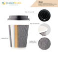 thumbnail image 6 of Hakoware Disposable 8 fl oz Black Rippled Double-Walled Paper Hot Cup with Lid 150 Sets, 6 of 7