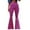 Hot Pink, variant on WCMZJ Women's Velvet Pant Elastic Waist Flare Leg Palazzo Long Pants Ribbed Stretchy Slim Bodycon Bell Bottom Trousers