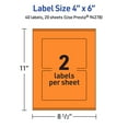 thumbnail image 6 of Avery Printable Rectangle Labels, Bright Orange, 4" x 6", 40ct, 6 of 11