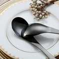 thumbnail image 5 of ReaNea Black Soup Spoons 6 Pieces, Stainless Steel Asian Soup Spoon Set, 5 of 9