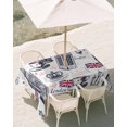 thumbnail image 3 of 52x70 Inch Outdoor Tablecloth with Umbrella Hole Zipper Rectangle Vintage London Rectangular Tablecloths Outside Waterproof Farmhouse Coffee Country Patio Table Cloth Cover for Picnic Party, 3 of 8