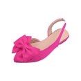 thumbnail image 2 of Willtoo Bow Pointed Toe Dress Flat Shoes for Women Elastic Back Slingback Flats Fashion Casual Adjustable Ankle Strap Shoes, 2 of 6