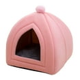 thumbnail image 4 of Perrera para casa de perro, cama suave para mascotas, tienda de campaña para interior, cálido, de felpa, nido para dormir, cesta, cojín, accesorio de rosado Gloria Cama para gatos, 4 of 9