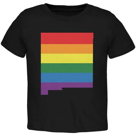 

New Mexico LGBT Gay Pride Rainbow Black Toddler T-Shirt - 2T