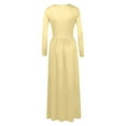 thumbnail image 4 of Brilliant Winter Dresses for Women Clearance Women Casual Long Sleeve Sexy Plus Size Loose Plain Pockets Long Maxi Dress Beige L, 4 of 6