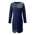 thumbnail image 4 of Letdown Dresses for Women Casual Long Sleeve Crewneck Flowy Swing Tunic Dress Spring Fall Outfits (#01-Blue,L), 4 of 4