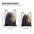 thumbnail image 2 of Fotbe Purple Flower Lazy Cat Bolsa Mochila con Cordón Estampada, Bolsa de Gimnasio Deportiva, Bolsa Cinch, Bolsa con Cordón para Hombres y Mujeres-Small, 2 of 6