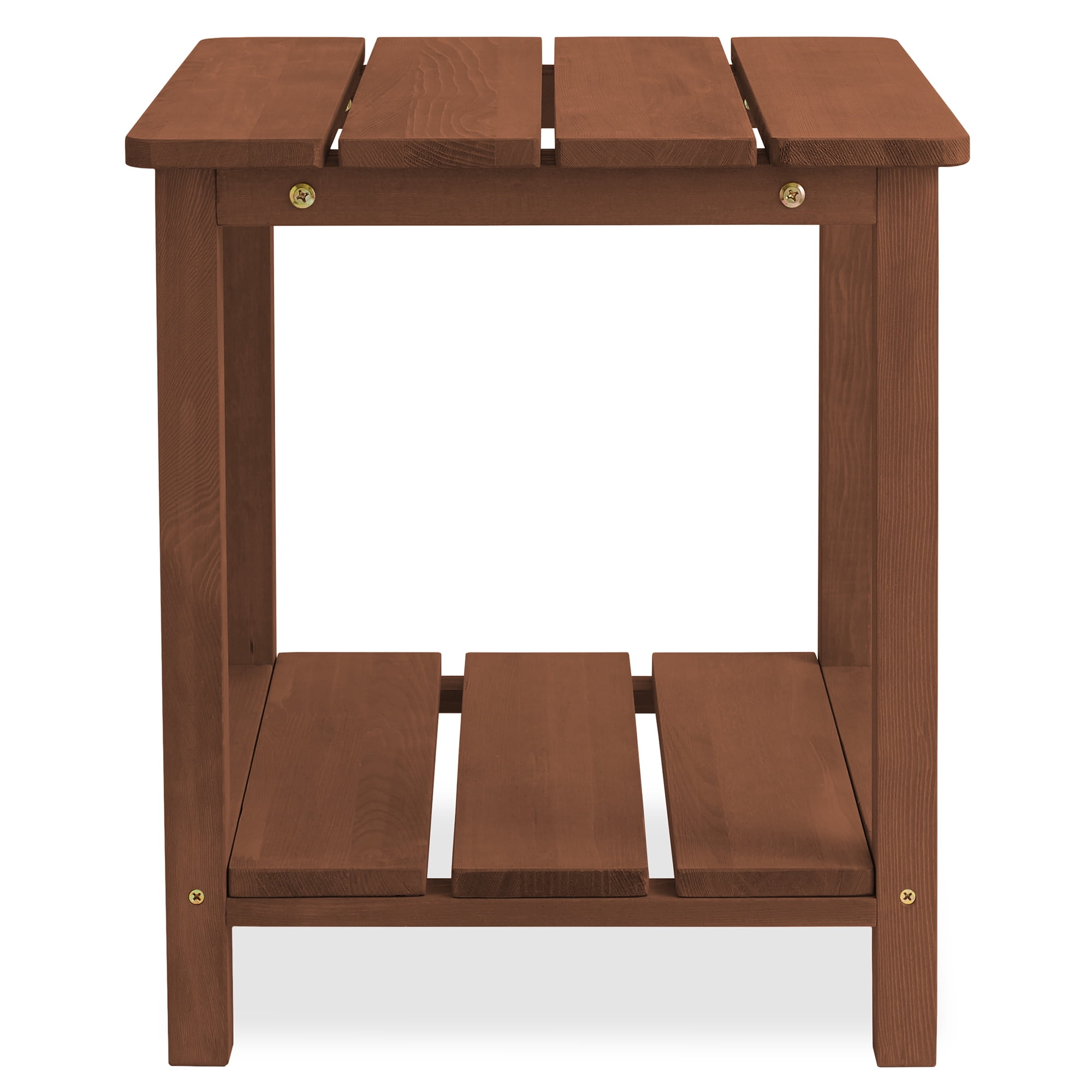 Casafield Adirondack Side Table, Set of Two Cedar Wood End Table with Shelf for Patio, Lawn, and Garden - Espresso