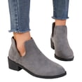 thumbnail image 5 of Mfakffe Ankle Boots for Women Chelsea Square Toe Chunky Low Heel Booties Comfortable Slip on Short Boots, 5 of 5