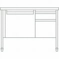 thumbnail image 3 of Lorell Fortress White/Platinum Steel Teachers Desk 48" x 30" x 29.5" - Box Drawer(s), File Drawer(s) - Single Pedestal on Right Side - T-mold Edge - Material: Steel Frame - Finish: Platinum Frame, Whi, 3 of 5