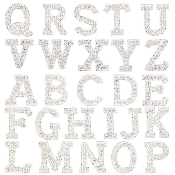 GOOHOCHY  26 Pcs Rhinestone Patched Hot Diamond Letter Stickers