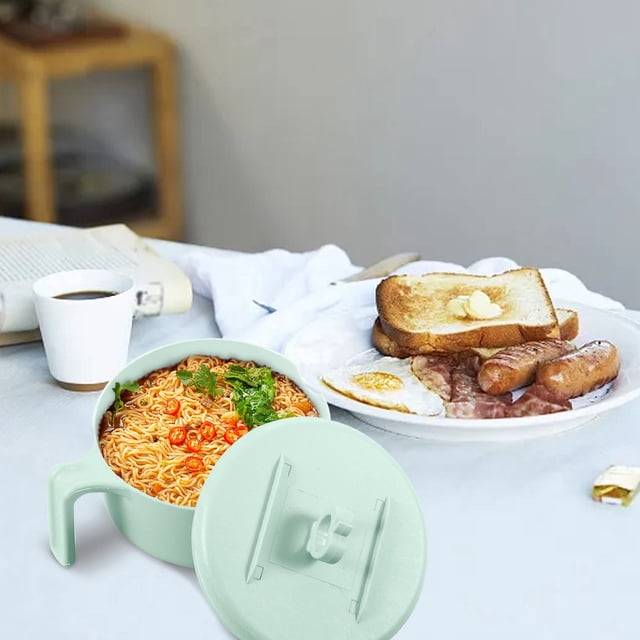 ONFD Microwave Plastic Bowl With Lid Indoor Tableware For Ramen And Pasta Reusable Design With Drain Function And Phone Stand