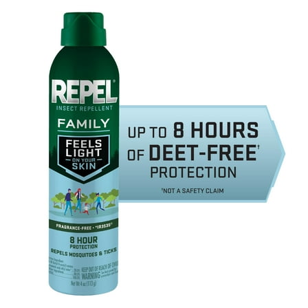 Repel Insect Repellent Family, DEET Alternative Lightweight Aerosol Spray, 4 Ounces