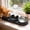 Black, variant on 3 in 1 Cat Bowls Pet Feeder with Water Dispenser, 15° Raised Cat Dish Food and Water Bowls Set for Wet/Dry Food,Triple Pet Feeding Station for Rabbit Kitten Bunny.