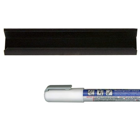 Tip Single Tray Ziggyboard 6 Inch Marker and Tray Set includes One Single Marker Tray with Heavy Duty Magnetic Back and Writeable Surface and Zig Posterman Waterproof 1mm Tip White Marker ()