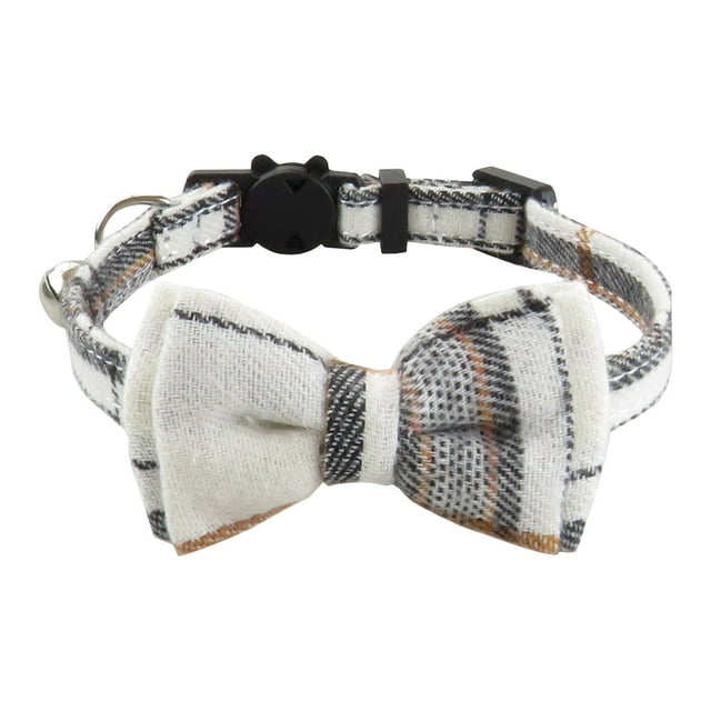 Set de Collares para Gatos Estilo Británico - Algodón Poliéster, Ajustable, Diseño de Lazo y Bufanda - para Gatos Pequeños y Medianos (6 Meses-7 Años)
