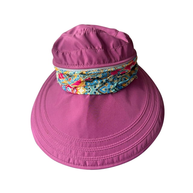 Sombrero de sol para mujer, cómodo, moderno, plegable, con cuello Púrpura