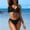 Black, variant on Womens Bikini Sets Two Piece Swimsuit 2025 Curvy Cutout String Bathing Suit