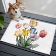 thumbnail image 3 of Colorful Tulips Floral Entryway Rug 2'x3'&nbsp; Non Slip Front Door Mats, Modern Art Watercolor Farmhouse Entrance Rugs Indoor Outdoor Carpet, Washable Floor Mats Small Area Rug for Bedroom Kitchen, 3 of 8