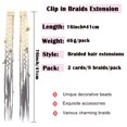 thumbnail image 3 of 16 Inch Boho Braided Hair Clip Extensions, 2 Pack Synthetic Woven Hair Pieces, 3 of 4