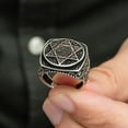 thumbnail image 2 of Roarsilver Seal of Solomon-Star of David Ring-Handmade Mens Ring-Aging Style-Signet Ring Mens | 6.5, 2 of 5