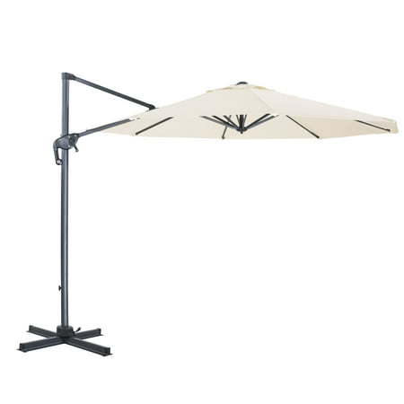 Cloud Mountain 10 ft Patio Umbrella Market Umbrella Cantilever Offset Hanging Bench Umbrella Patio Table Umbrella 100% Polyester With Cross Base