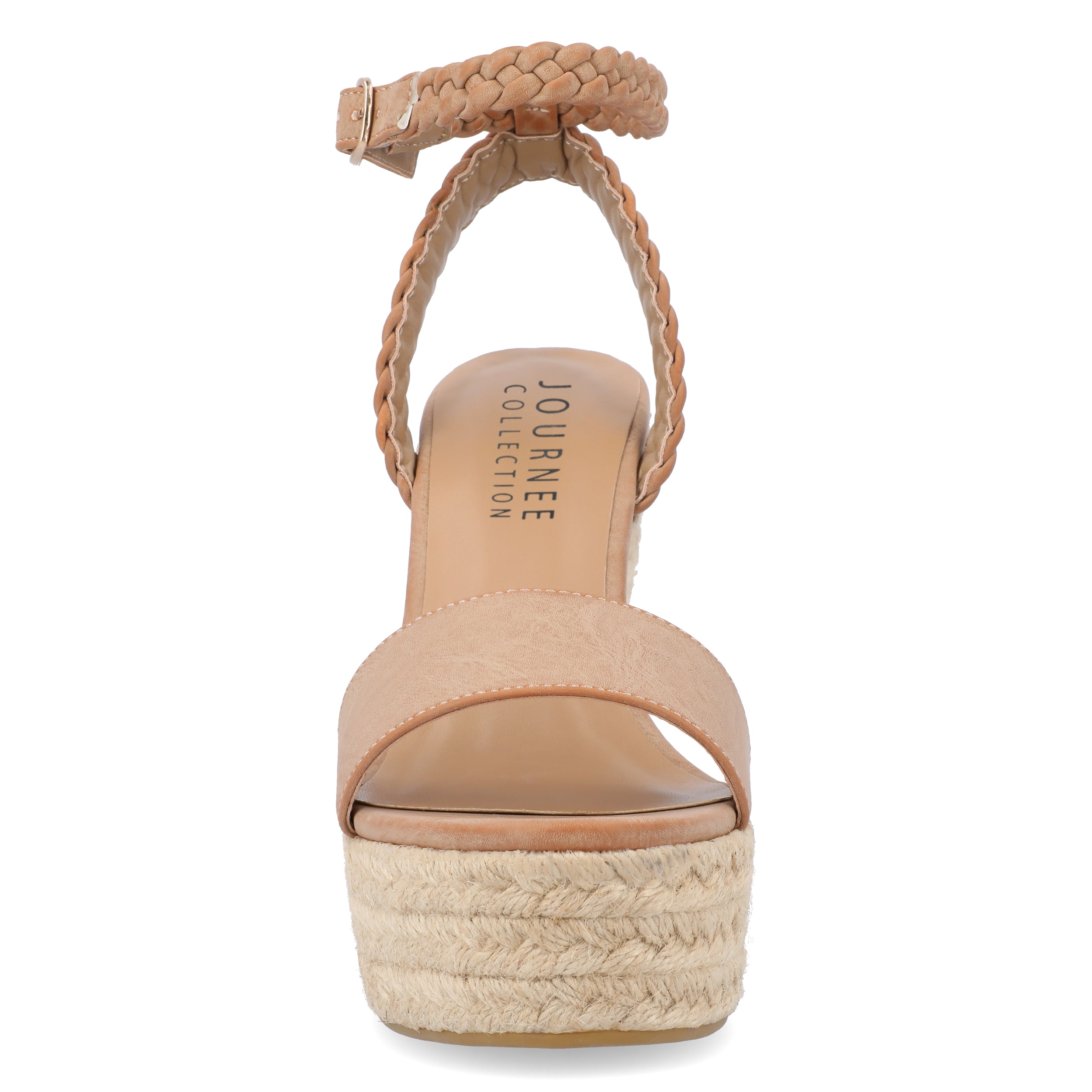 Journee Womens Andiah Buckle Espadrille Wedge Sandals