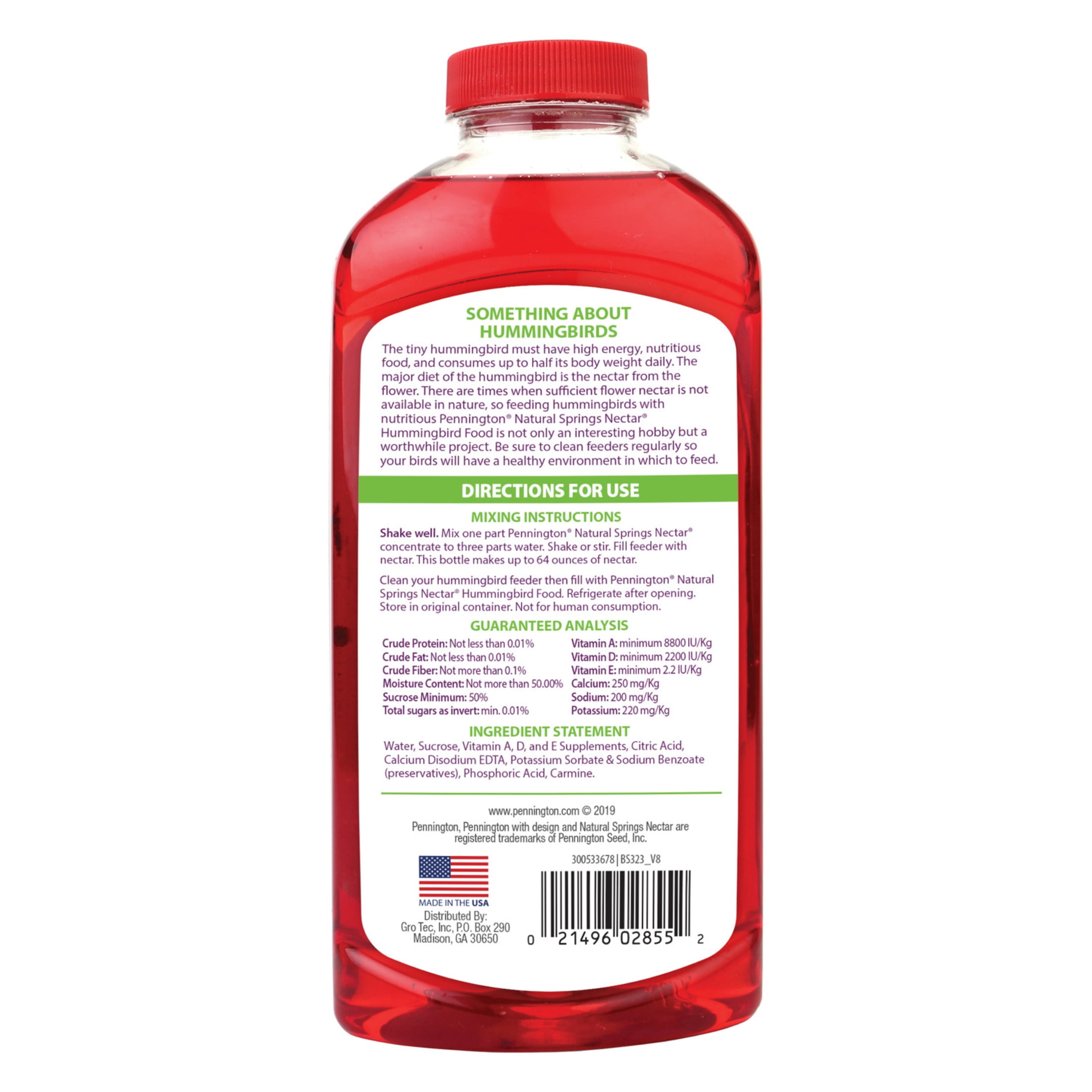 (2 pack) Pennington Hummingbird Nectar, No Artificial Dye, Concentrated Sweet Hummingbird Food Liquid, 16 oz, 1 Pack, All Lifestages