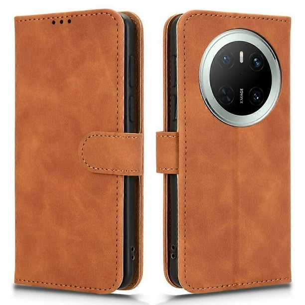 For Huawei Mate 70 Leather Case Skin-Feel Anti-Drop Wallet Flip Phone Cover - Green