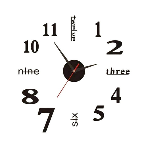 Matoen Large DIY Wall Clock Frameless Big Wall Clock Home Decoration for Living Room Bedroom Home Office Kids Room Hotel Coffee Hall Bar Wall Decoration