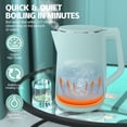 thumbnail image 2 of DEELLEEO Electric Kettle 1.5L  100% Stainless Steel Interior Double Wall Electric Tea Kettle  1500W Cool Touch Water Boiler  BPA-Free with Auto Shut-Off & Boil-Dry Protection  120V  Green, 2 of 7