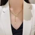 thumbnail image 2 of Collier de niche pour Femmes Automne et Hiver, Chaîne de Pull, Or, 2 of 3