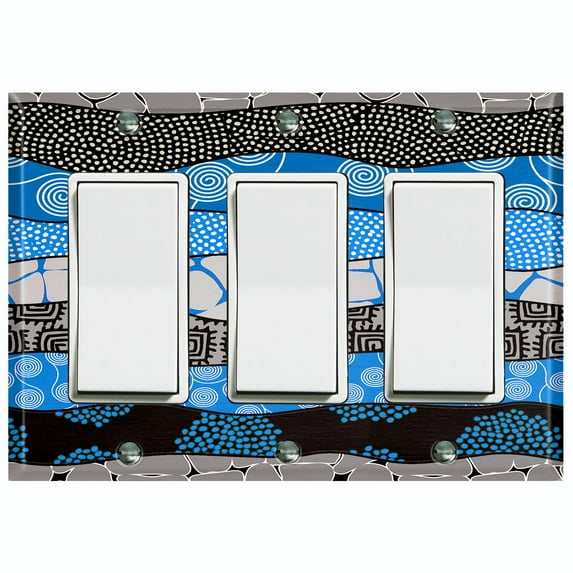 Metal Light Switch Plate Cover Colorful Safari African Tribal Art Pattern SFR035