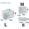 thumbnail image 2 of Makeup Bag,Quilted Cosmetic Bag,Floral Toiletry Bag for Women,Cotton Makeup Bag Set,Cute Kawaii Travel Toiletry Bag,Large Capacity Portable Make Up Bag(Blue Floral), 2 of 9