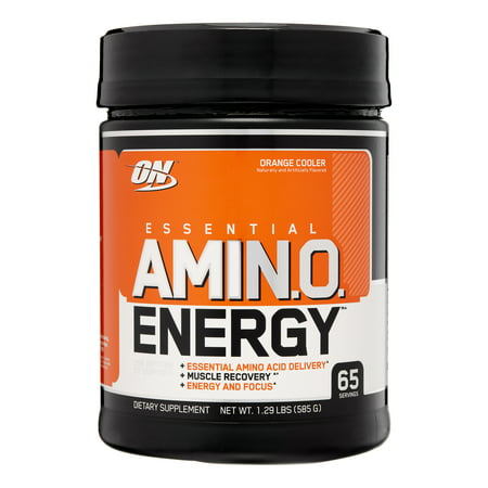 Optimum Nutrition Amino Energy Pre Workout + Essential Amino Acids Powder, Orange Cooler, 65 (Best Amino Acids For Energy)